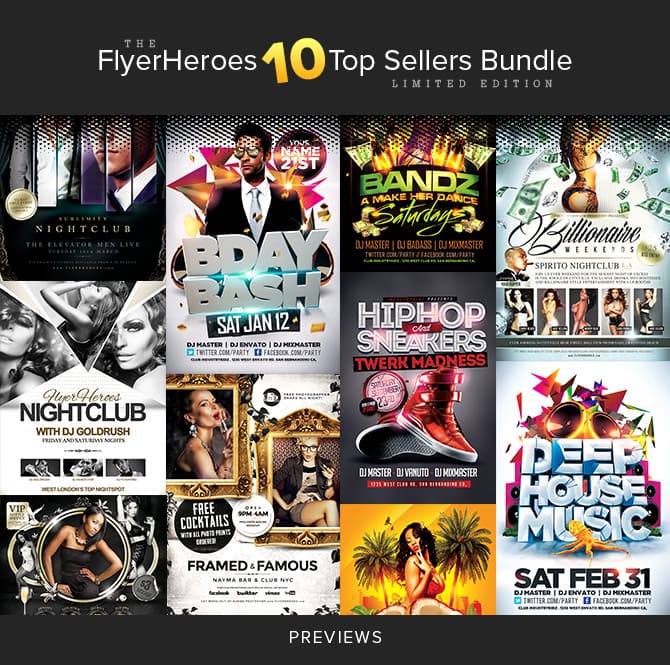 The FlyerHeroes "10 Top Sellers Bundle"