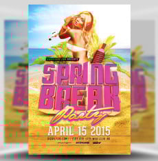 3D Spring Break Flyer