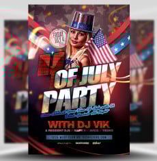 July 4th Flyer template