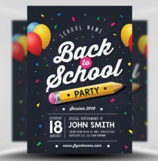 Back to School Party Flyer V4