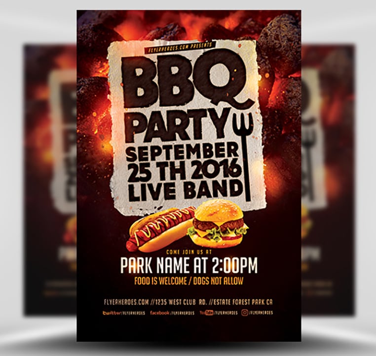 BBQ Party Flyer Template v2