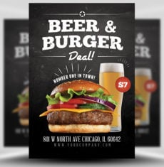 Beer and Burger Offer Flyer