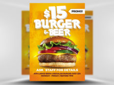 6 Design Inspiration Tips For When You're Feeling Uninspired | $15 Burger & Beer Flyer | FlyerHeroes.com