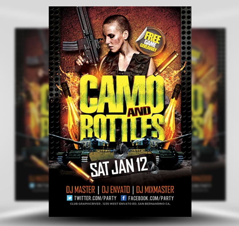 Camo and Bottles Flyer