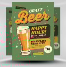Craft Beer Happy Hour Flyer