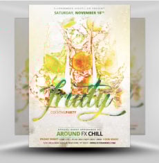 Fruity Cocktails Club Flyer