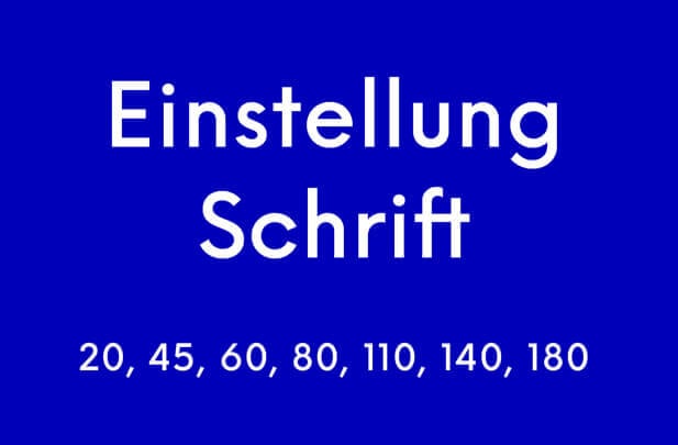 Einstellung Typeface