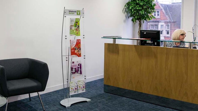 flyers stand in the office