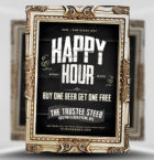 Framed Happy Hour Flyer