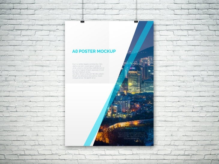 Free A0 PSD Poster Mockup