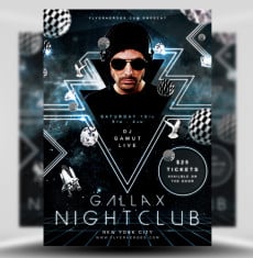 Gallax Nightclub Flyer