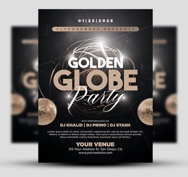 Golden Globe Party Flyer 1