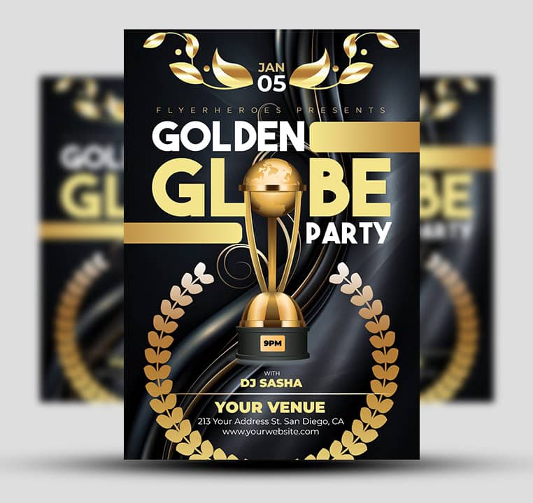 Golden Globe Party Flyer 2