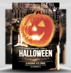 The Stormy Nights Halloween Party Flyer