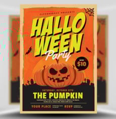 Pumpkin Halloween Party Flyer