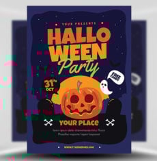 Starry Night Halloween Party Flyer
