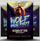Halloween Wolf Pack Party Flyer