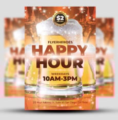 Happy Hour Bar Flyer 1