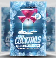 Ice Cold Cocktails Flyer