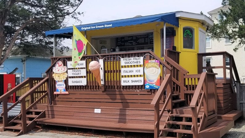 placing flyers at ice cream stands