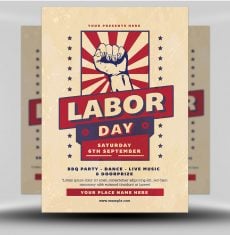 Vintage Patriotic Labor Day Flyer