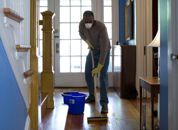 man doing cleaning services
