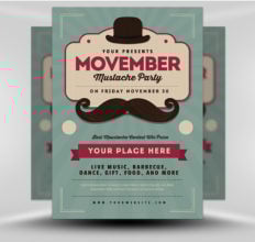 6 Design Inspiration Tips For When You're Feeling Uninspired | Movember Mustache Party Flyer | FlyerHeroes.com