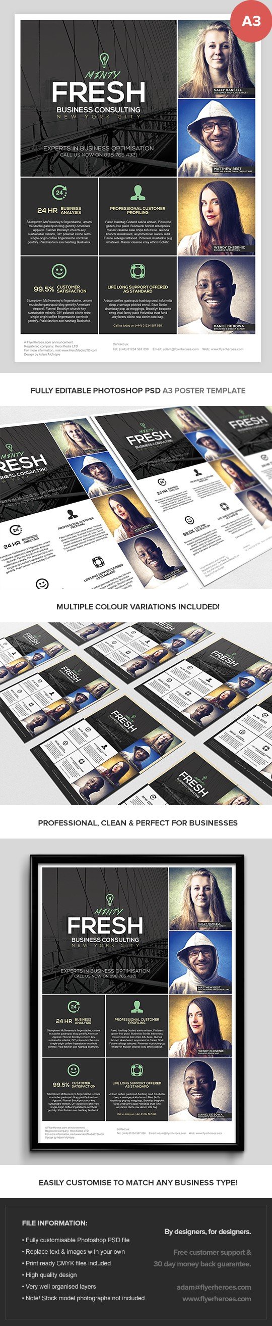 Multipurpose A3 Business Poster Template 2