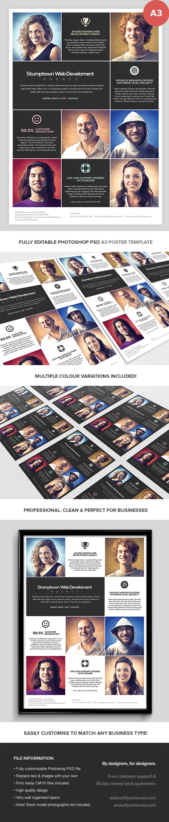 Multipurpose A3 Business Poster Template