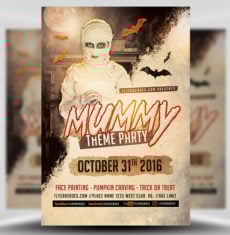 Mummy Themed Halloween Flyer