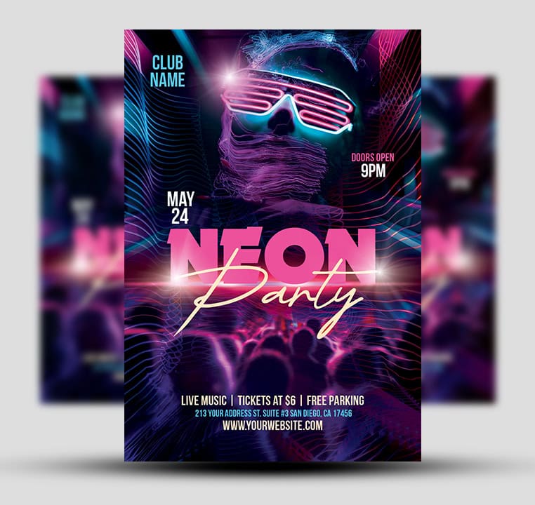 Neon Party Flyer 2