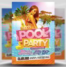 Pool Party Flyer Template