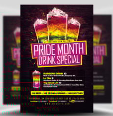 Pride! Drink Special Flyer