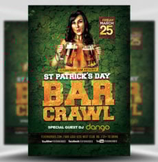 St. Patrick's Day Bar Crawl Flyer