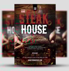 Steak House Restaurant Flyer 1