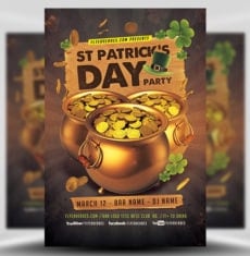 St. Patrick's Day Gold Party Flyer