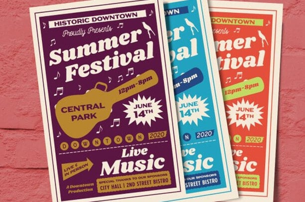 summer festival flyer fonts