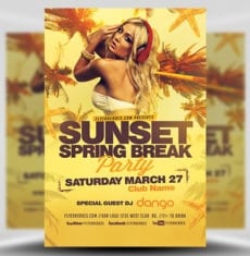 Sunset Spring Break Party Flyer