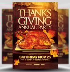 Annual Thanksgiving Party Flyer