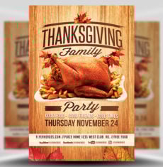 Thanksgiving Family Party Flyer