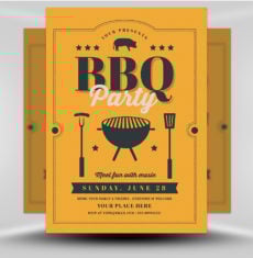 Vintage BBQ Party Flyer