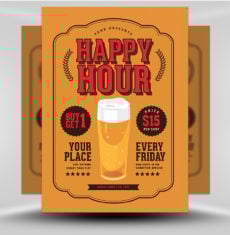 Vintage Happy Hour Beer Flyer