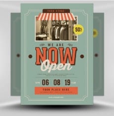 Vintage Open Shop Flyer