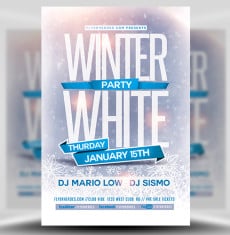 Winter White Party Flyer