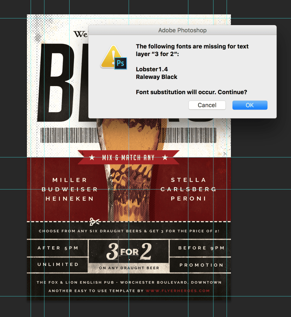 Missing fonts error